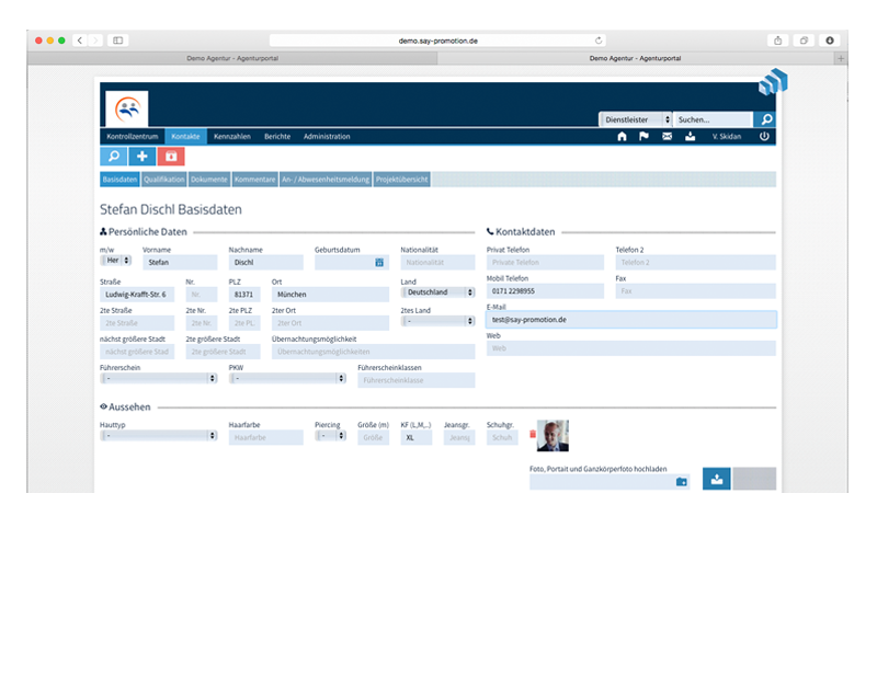 Screenshot s.a.y. Promotion Software